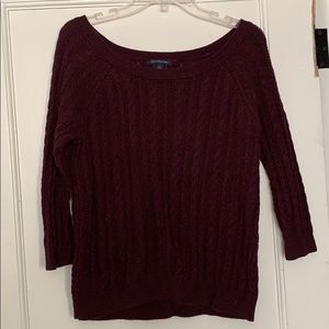Maroon cable knit sweater